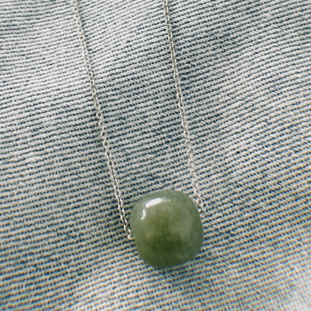 Jade bead on 925 silver chain